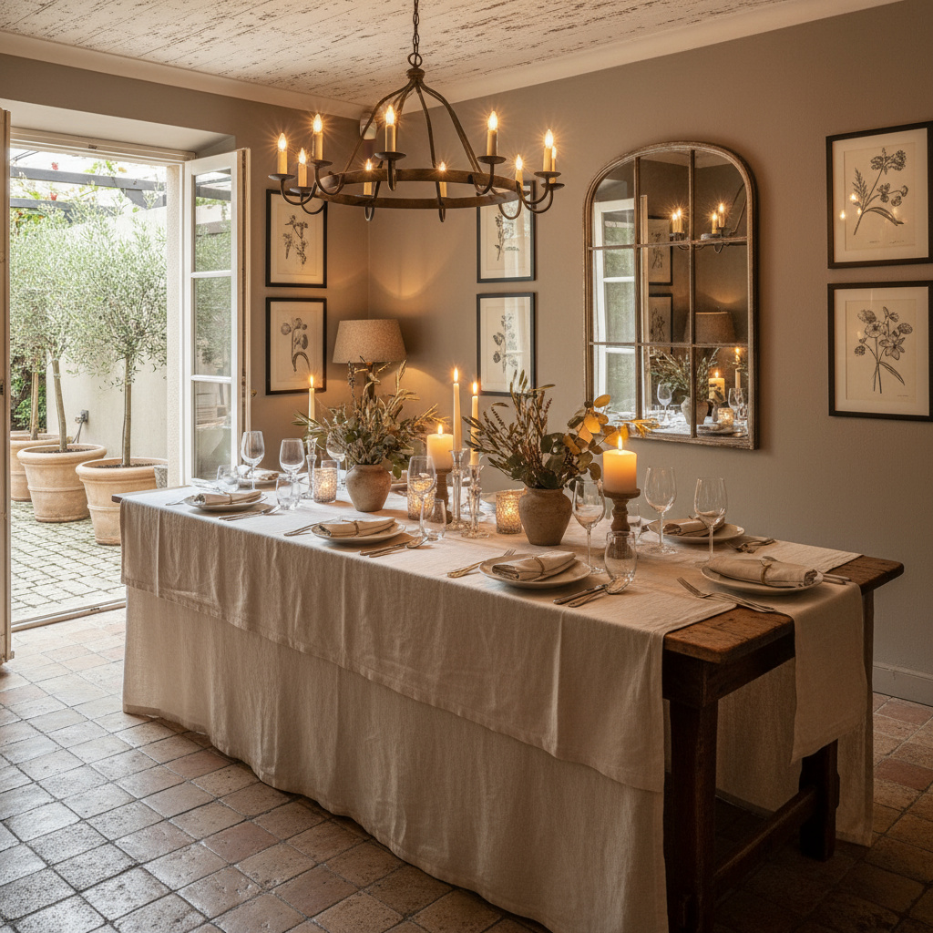 Intimer Private-Dining-Raum mit Kerzenlicht